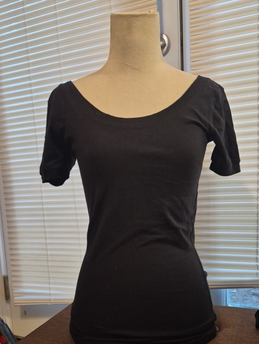 Poof Excellence Black Scoop Neck Short Sleeve Tee